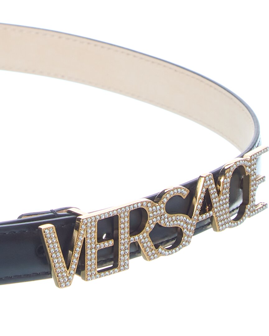 Versace Logo Buckle Leather Belt