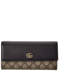 Gucci Gg Marmont Gg Supreme Canvas & Leather Continental Wallet