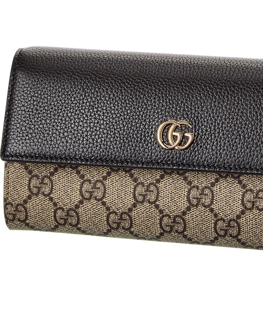 Gucci Gg Marmont Gg Supreme Canvas & Leather Continental Wallet