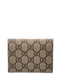 Gucci Gucci Gg Marmont Gg Supreme Canvas & Leather Card Case