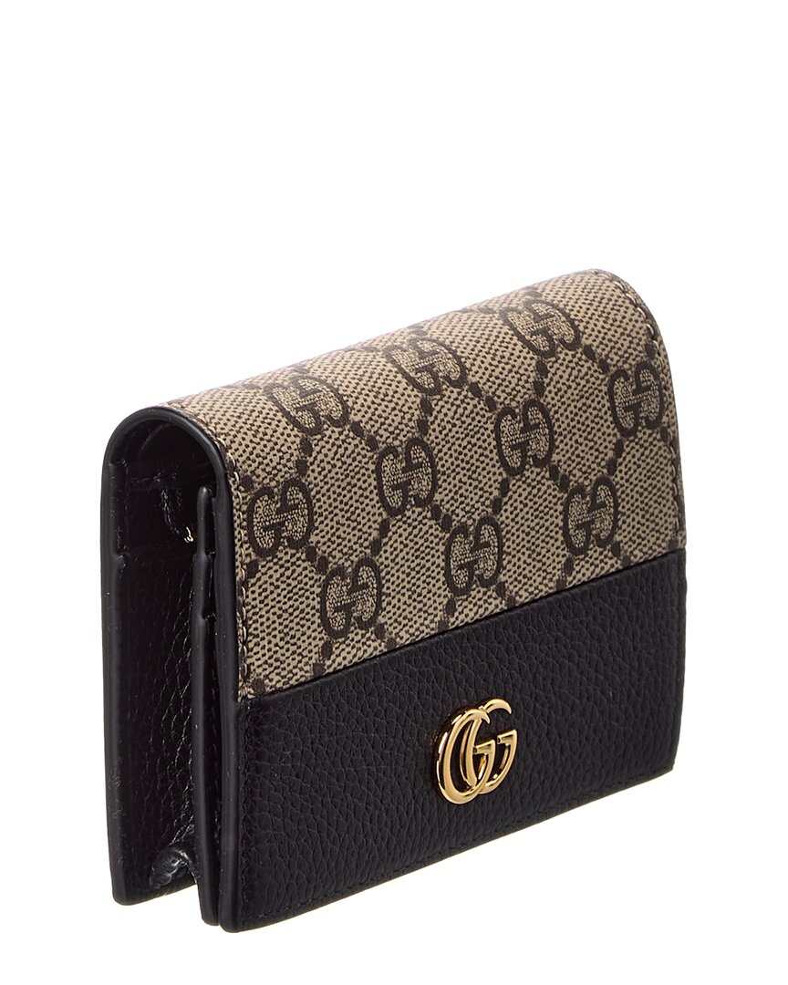 Gucci Gucci Gg Marmont Gg Supreme Canvas & Leather Card Case