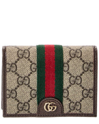 Gucci Gucci Ophidia Small Gg Supreme Canvas & Leather Wallet