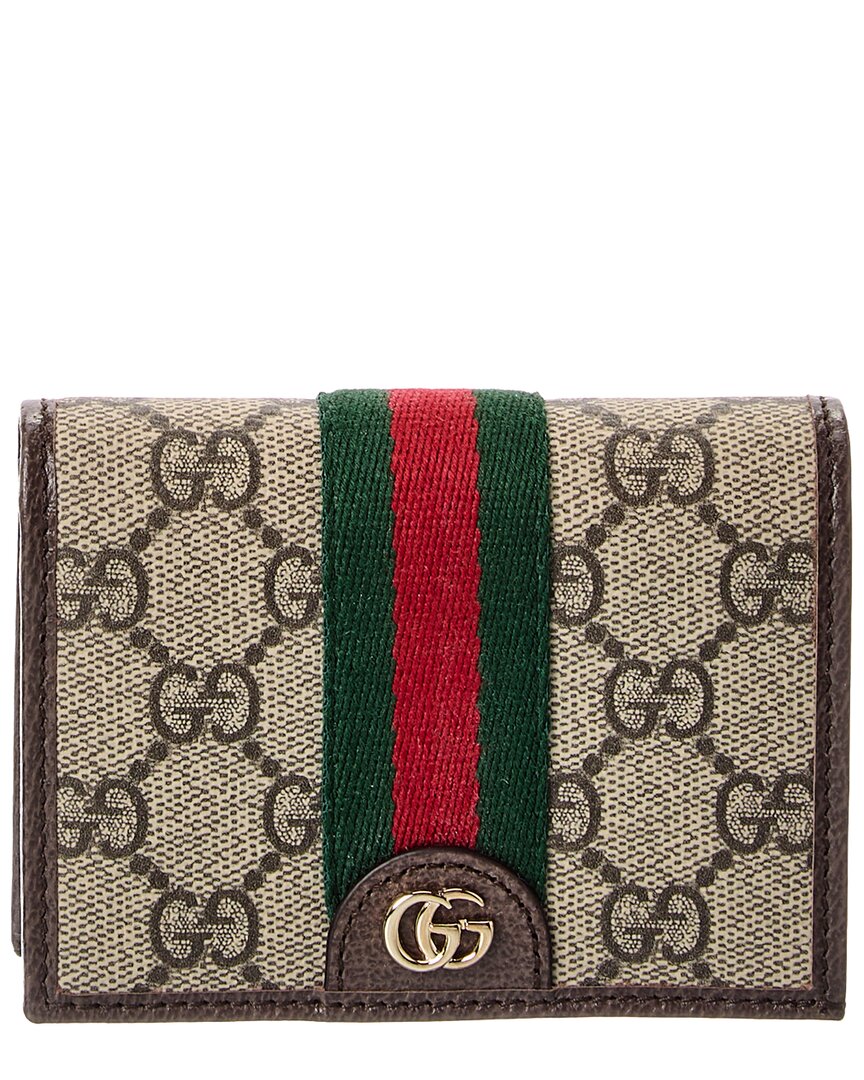 Gucci Gucci Ophidia Small Gg Supreme Canvas & Leather Wallet