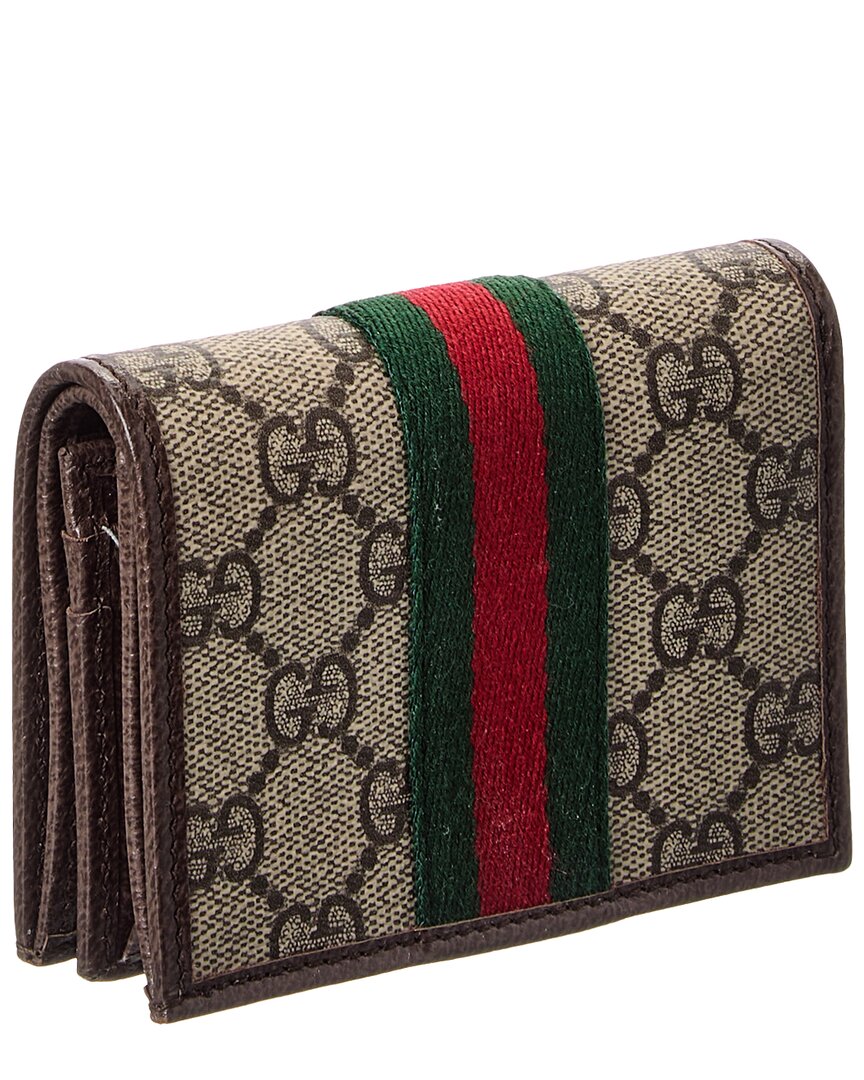 Gucci Gucci Ophidia Small Gg Supreme Canvas & Leather Wallet