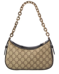 Gucci Gg Emblem Small Gg Supreme Canvas & Leather Shoulder Bag