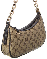 Gucci Gg Emblem Small Gg Supreme Canvas & Leather Shoulder Bag