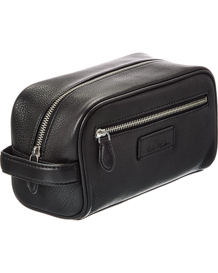 Brooks Brothers Natural Milled Textured Leather Travel Case