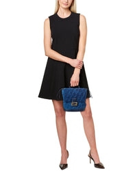 FENDI Fendi Ff Flocked Denim & Leather Backpack
