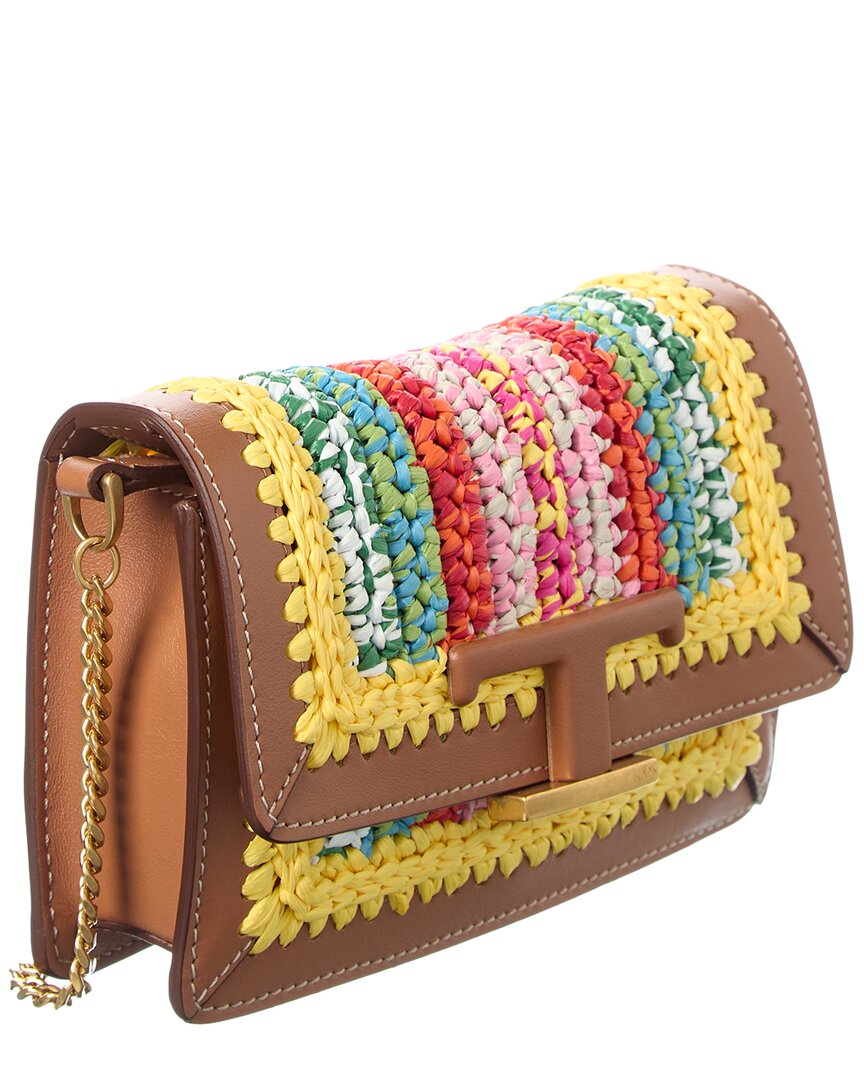 Tod’S Leather & Straw Belt Bag
