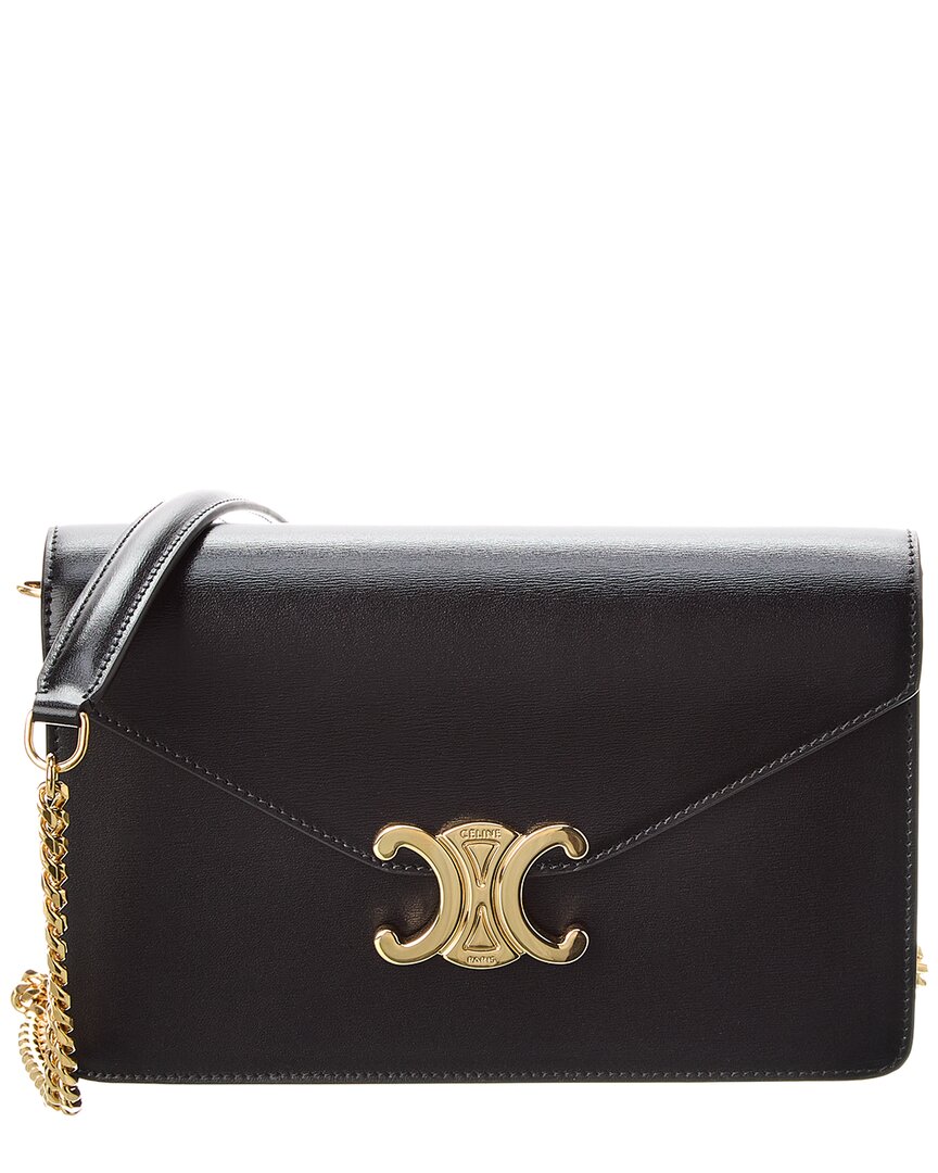 Celine Triomphe Leather Wallet On Chain