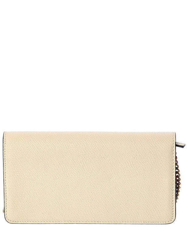 Valentino Vsling Grainy Leather Wallet On Chain