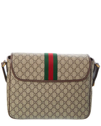 Gucci Ophidia Large Gg Supreme Canvas & Leather Shoulder Bag