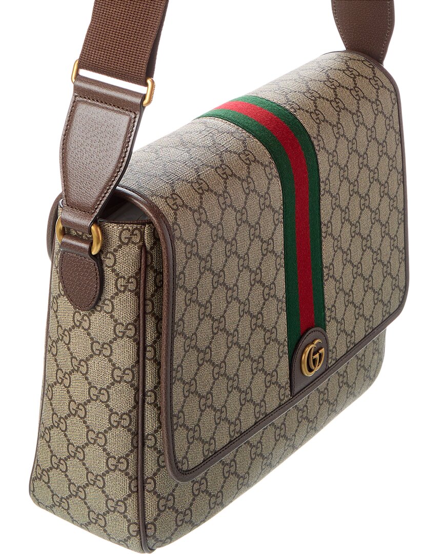 Gucci Ophidia Large Gg Supreme Canvas & Leather Shoulder Bag
