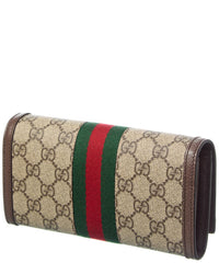 Gucci Gucci Ophidia Gg Supreme Canvas & Leather Wallet On Chain