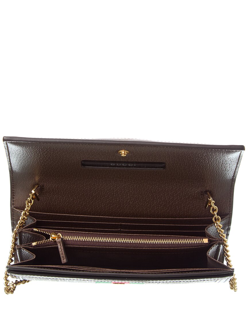 Gucci Gucci Ophidia Gg Supreme Canvas & Leather Wallet On Chain