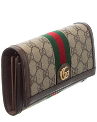 Gucci Gucci Ophidia Gg Supreme Canvas & Leather Wallet On Chain