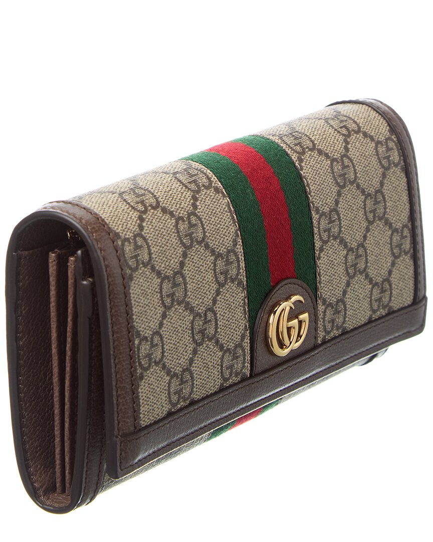 Gucci Gucci Ophidia Gg Supreme Canvas & Leather Wallet On Chain