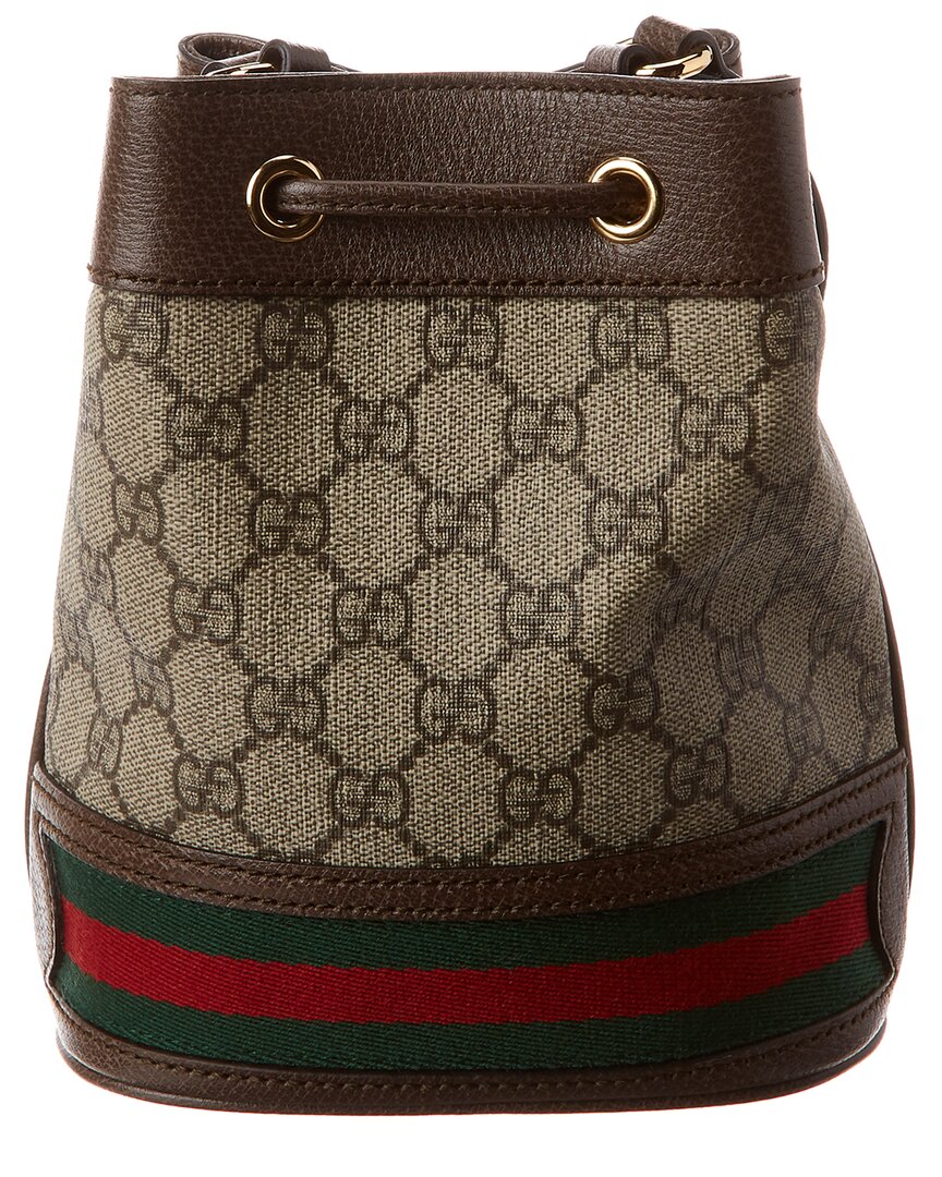 Gucci Ophidia Mini Gg Supreme Canvas & Leather Bucket Bag
