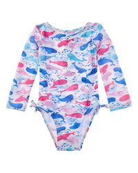Flap Happy One Piece Rosy Whales Swimsuit