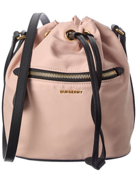 Burberry Burberry Nylon & Leather Bucket Bag