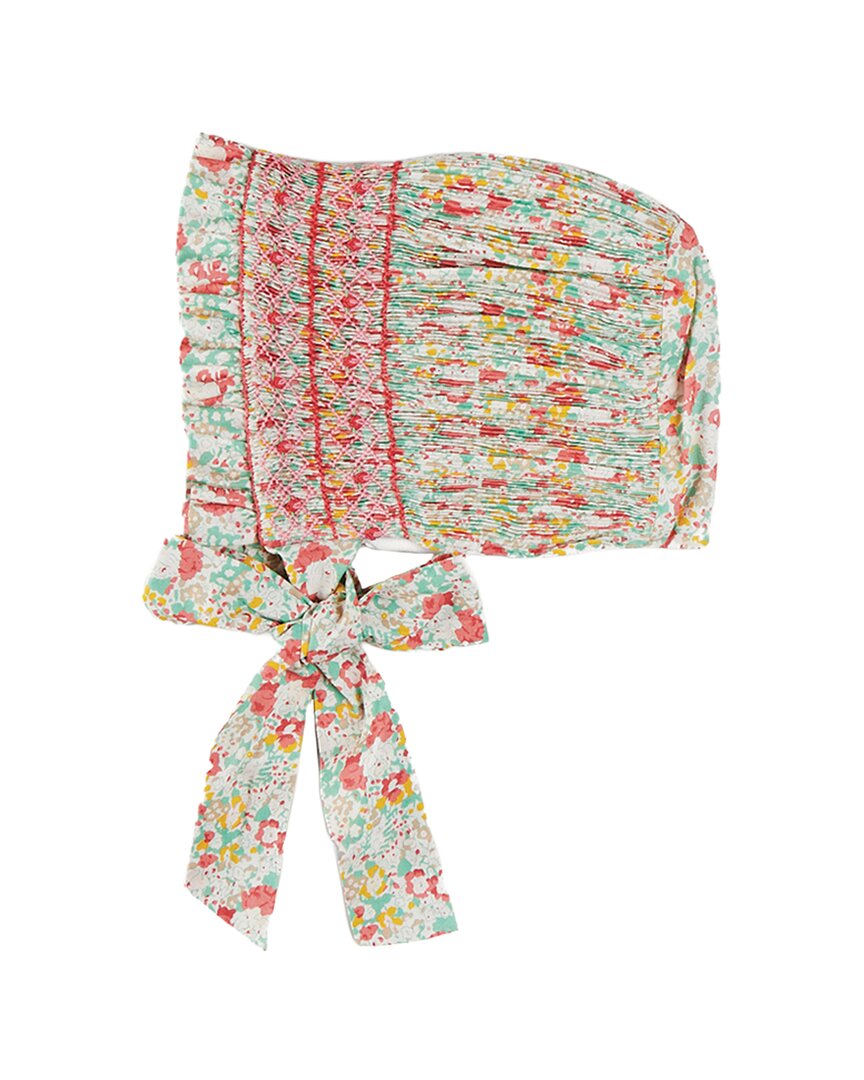 Pepa London Clementine Floral Hand-Smocked Bonnet