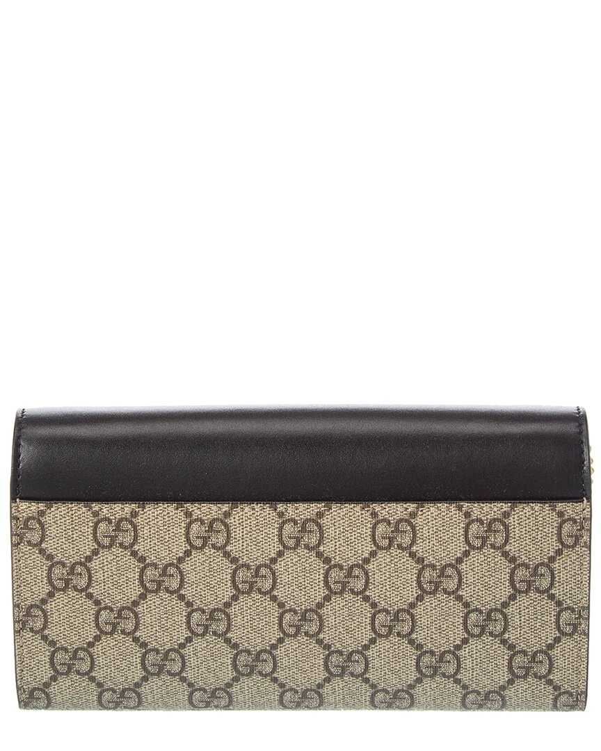 Gucci Gg Supreme Canvas & Leather Wallet On Chain