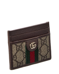 Gucci Gucci Ophidia Gg Supreme Canvas & Leather Card Case