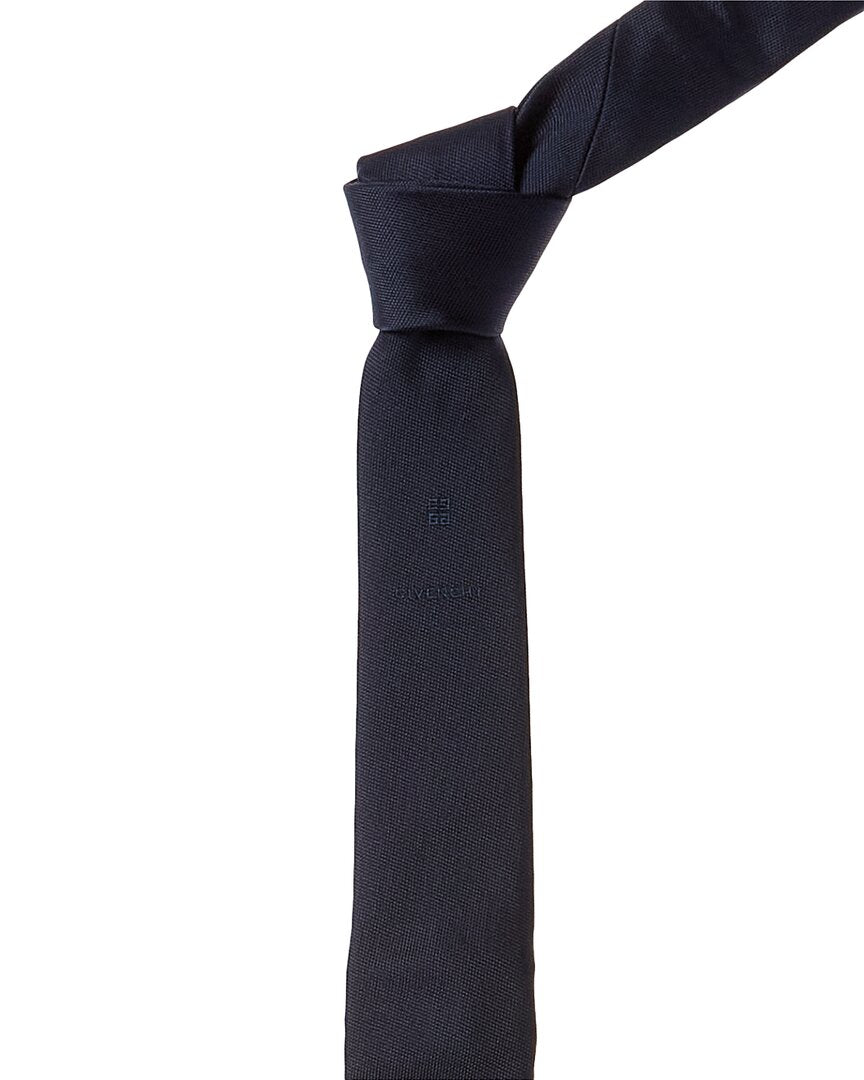 Givenchy Navy 4G Silk Tie Blue