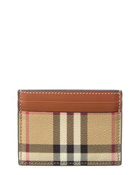Burberry Check Canvas & Leather Card Case