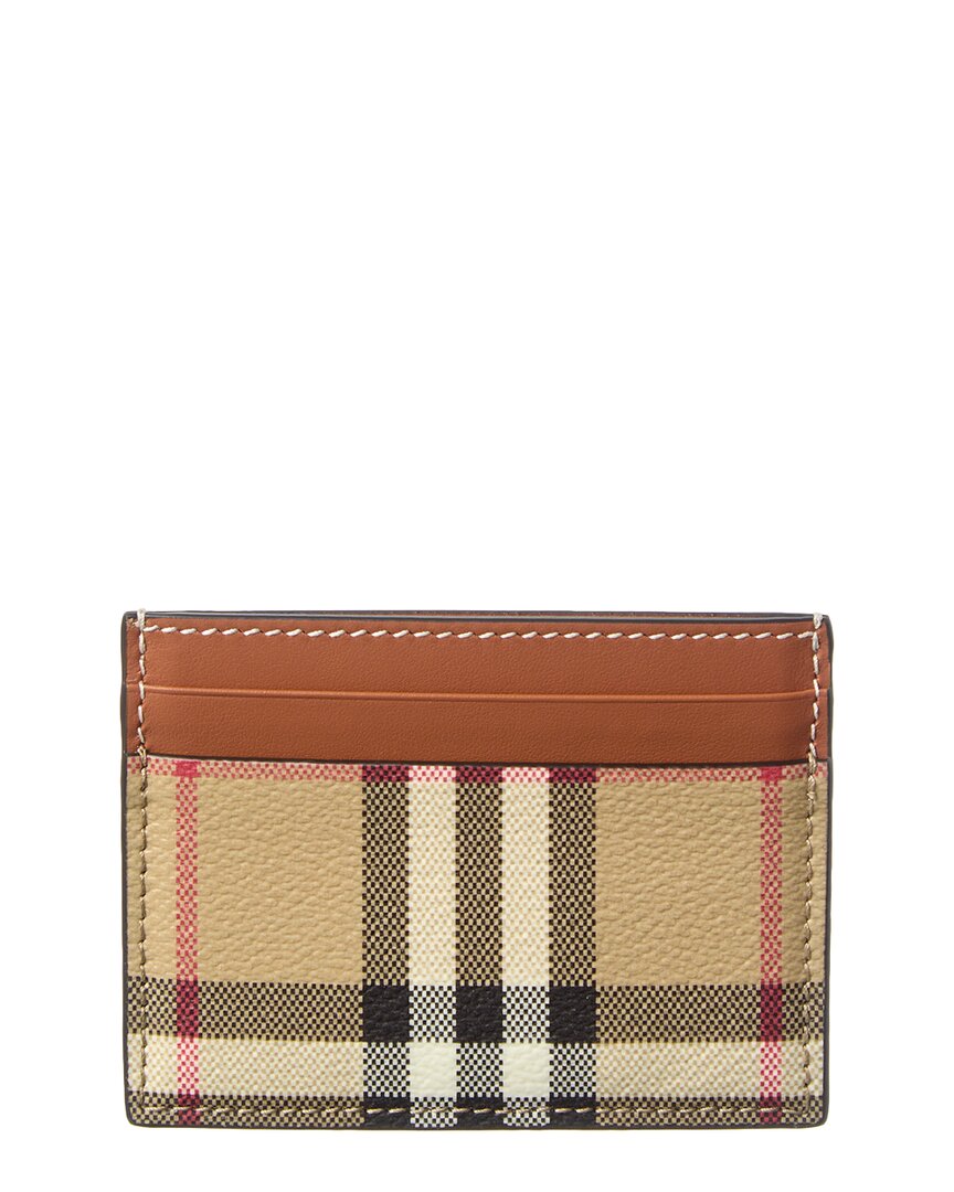 Burberry Check Canvas & Leather Card Case