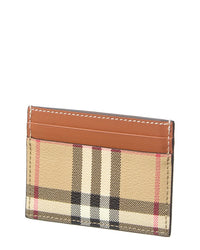 Burberry Check Canvas & Leather Card Case