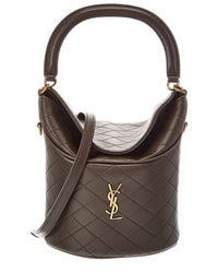 Saint Laurent Saint Laurent Gaby Leather Bucket Bag