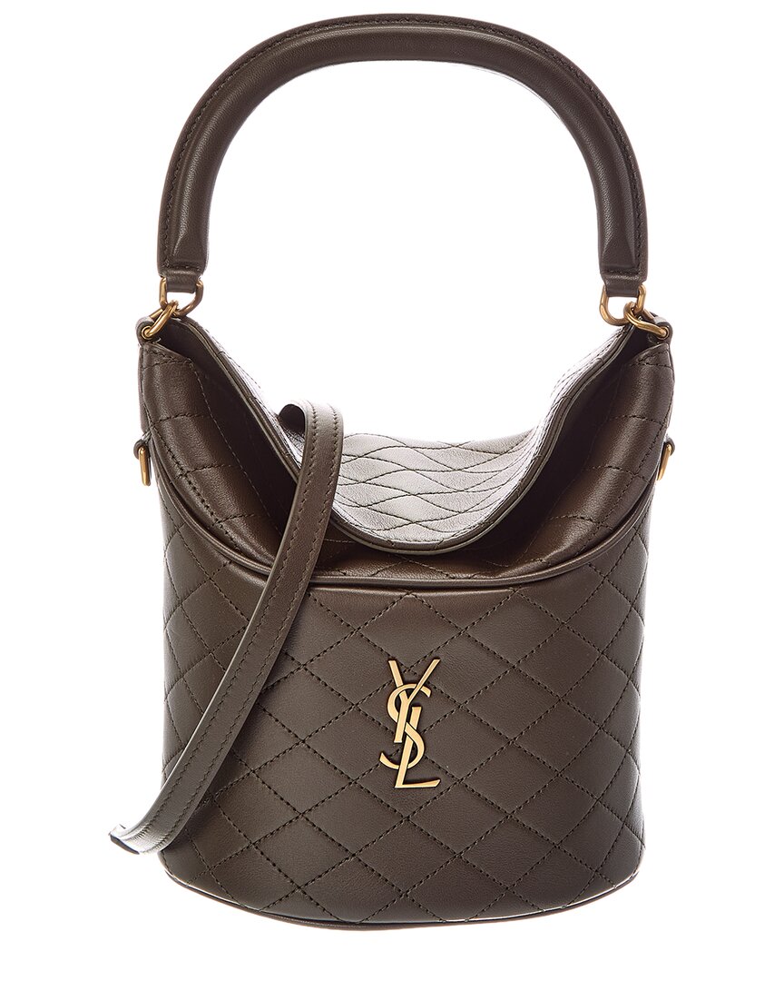 Saint Laurent Saint Laurent Gaby Leather Bucket Bag