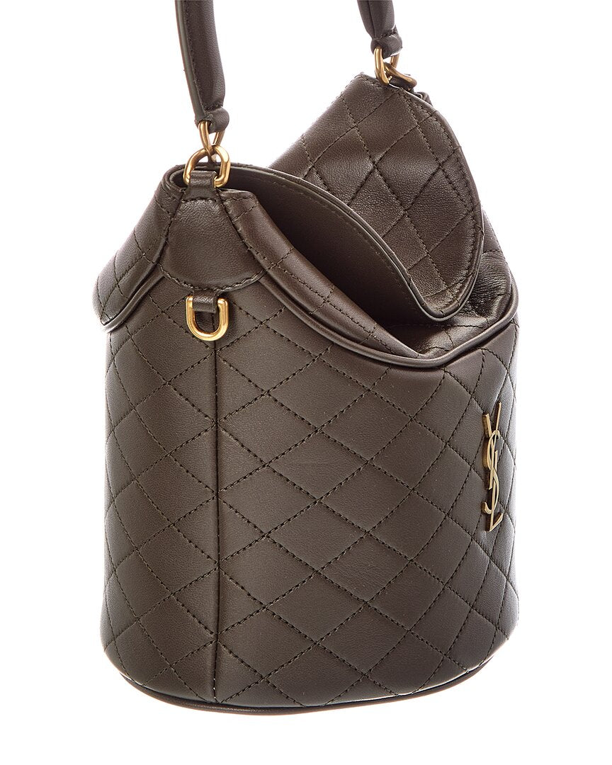 Saint Laurent Saint Laurent Gaby Leather Bucket Bag