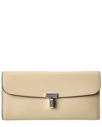 Toteme T-Lock Fold-Over Leather Continental Wallet