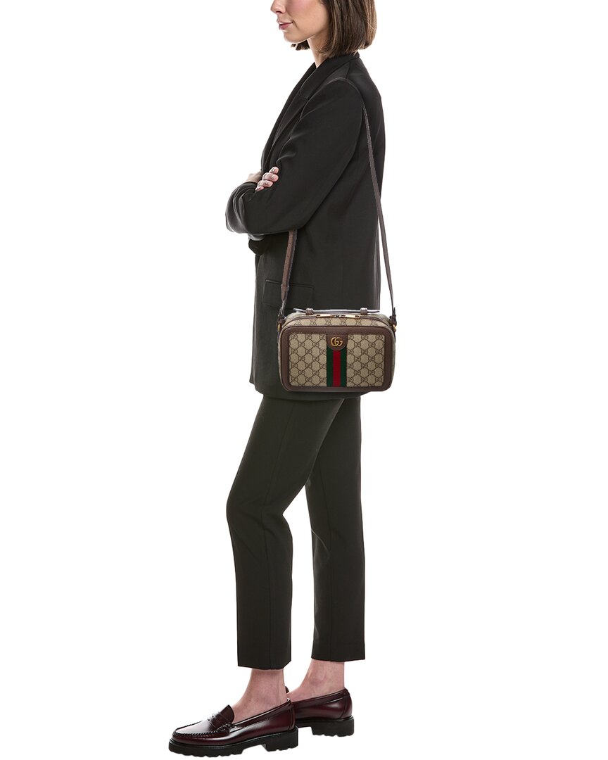 Gucci Ophidia Small Gg Supreme Canvas & Leather Camera Bag