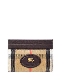 Burberry Burberry Check E-Canvas & Leather Card Holder
