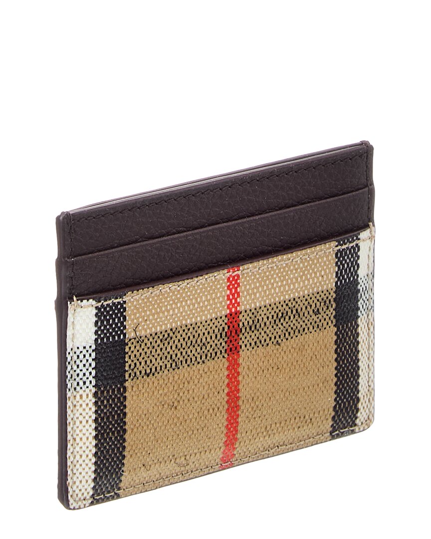 Burberry Burberry Check E-Canvas & Leather Card Holder