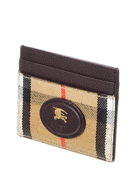 Burberry Burberry Check E-Canvas & Leather Card Holder