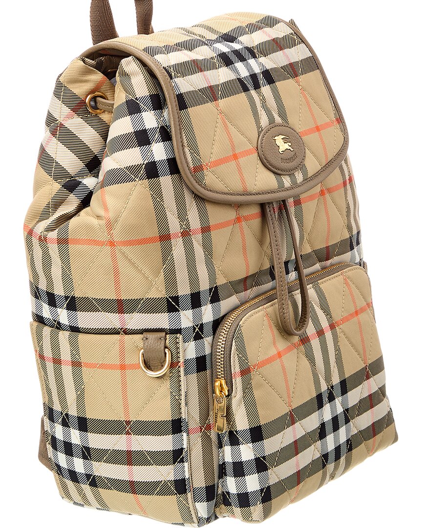 Burberry Horseshoe Quilted Canvas & Leather Backpack