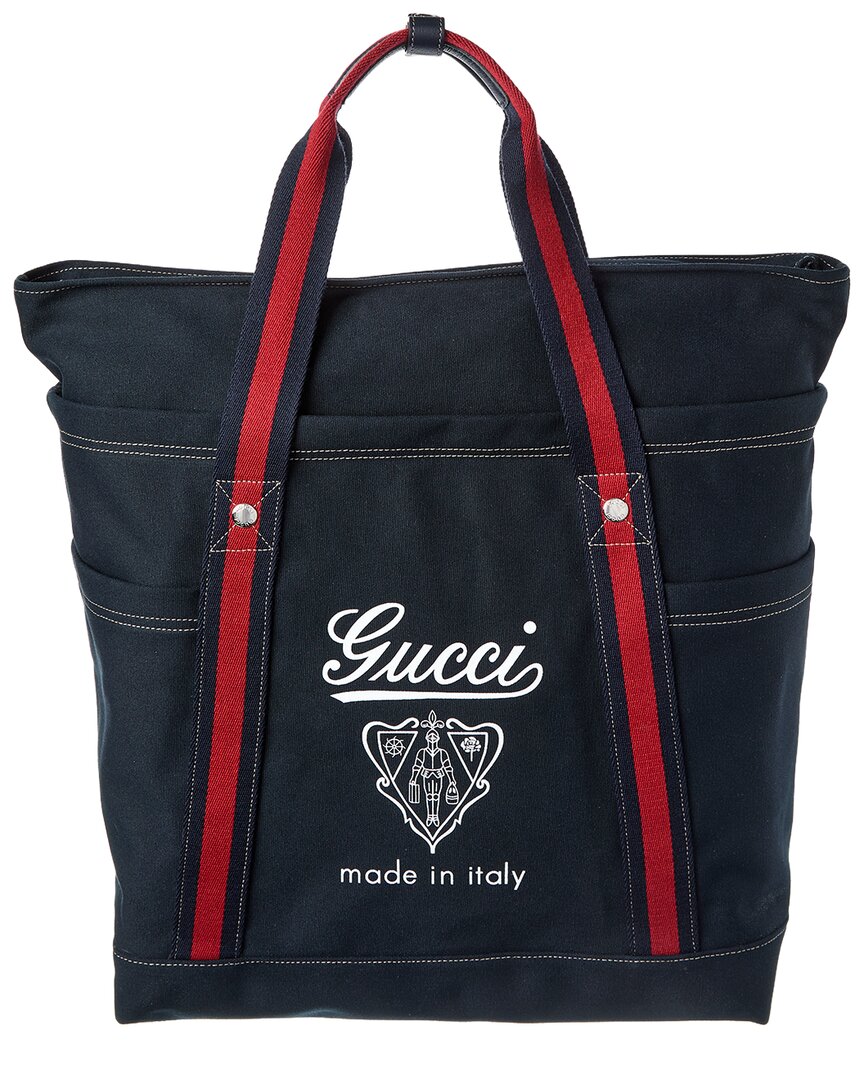 Gucci Coat Of Arms Large Canvas Tote