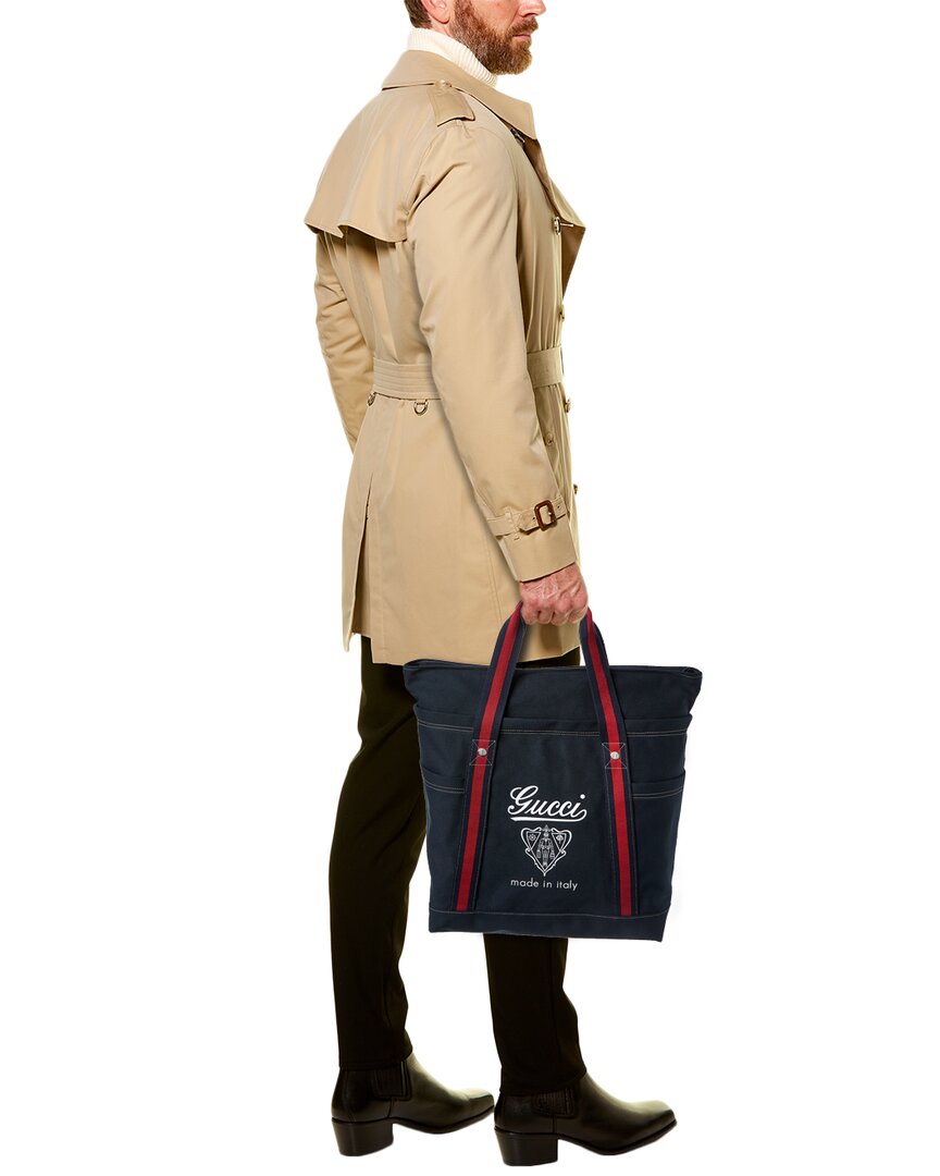 Gucci Coat Of Arms Large Canvas Tote