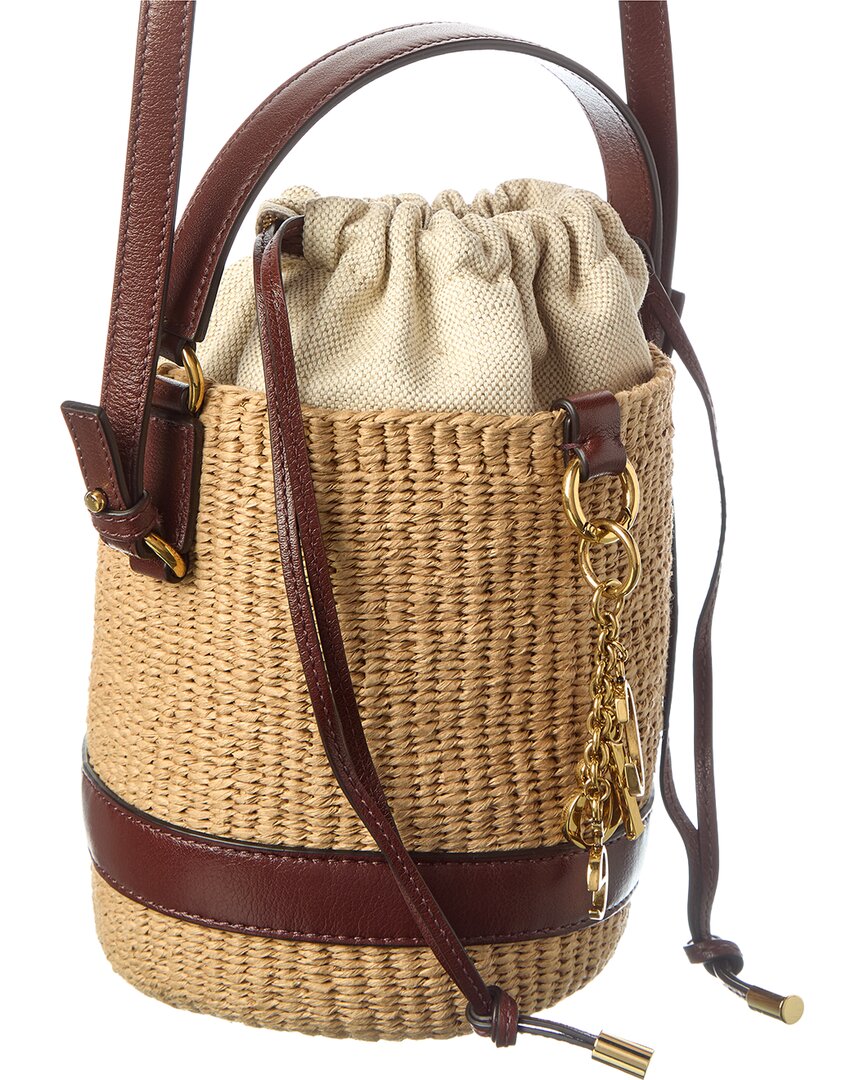 Chloé Chloe Logo Straw Bucket Bag