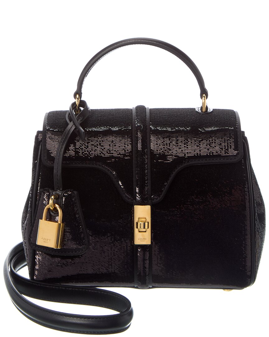 Celine 16 Mini Sequin Leather Satchel