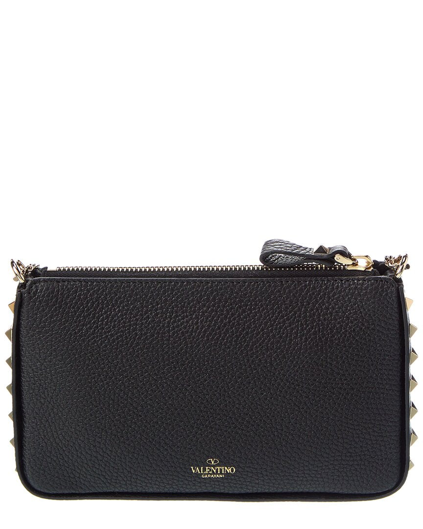 Valentino Rockstud Grainy Leather Wallet On Chain – Bluefly