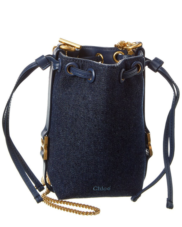 Chloé Marcie Micro Denim & Leather Bucket Bag