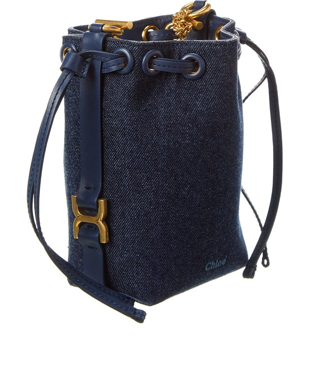 Chloé Marcie Micro Denim & Leather Bucket Bag