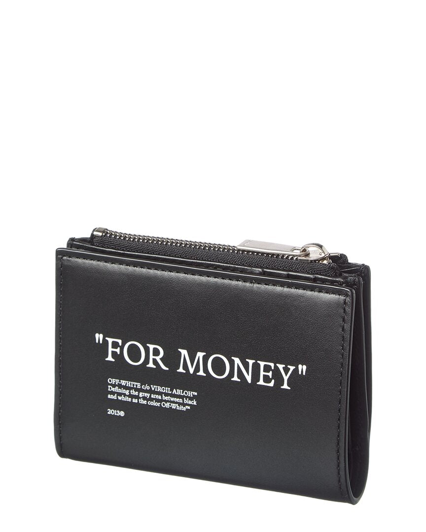 Off-White™ Off-White™ Quote Bifold Leather Zipped Card Case