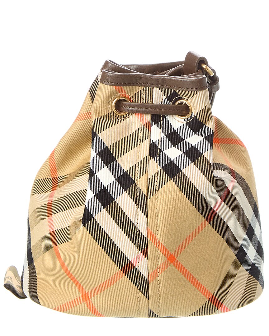 Burberry Burberry Check Canvas & Leather Drawstring Pouch
