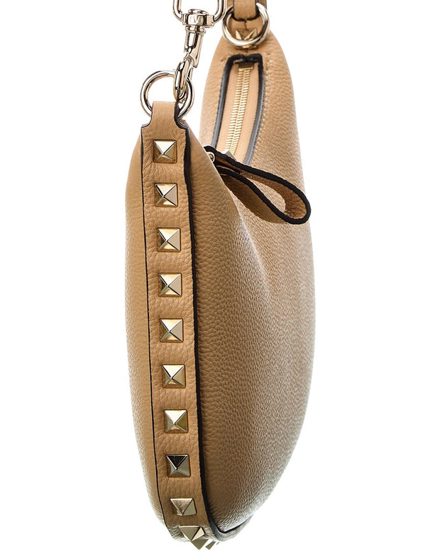 Valentino Rockstud Mini Leather Hobo Bag